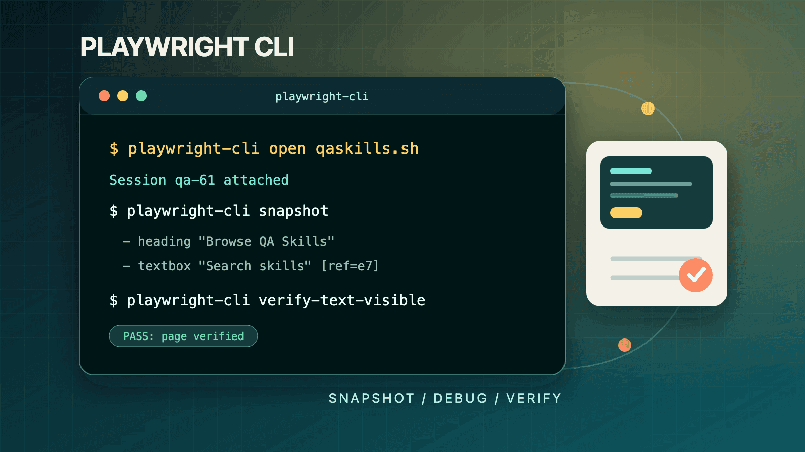 Playwright CLI accessibility snapshot with semantic elements and current browser references