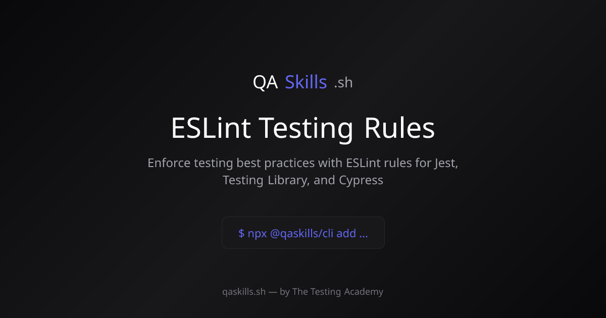 ESLint Testing Rules | QASkills.sh