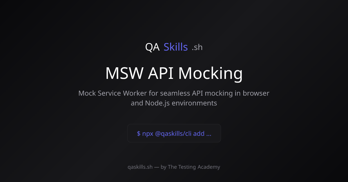 MSW API Mocking | QASkills.sh