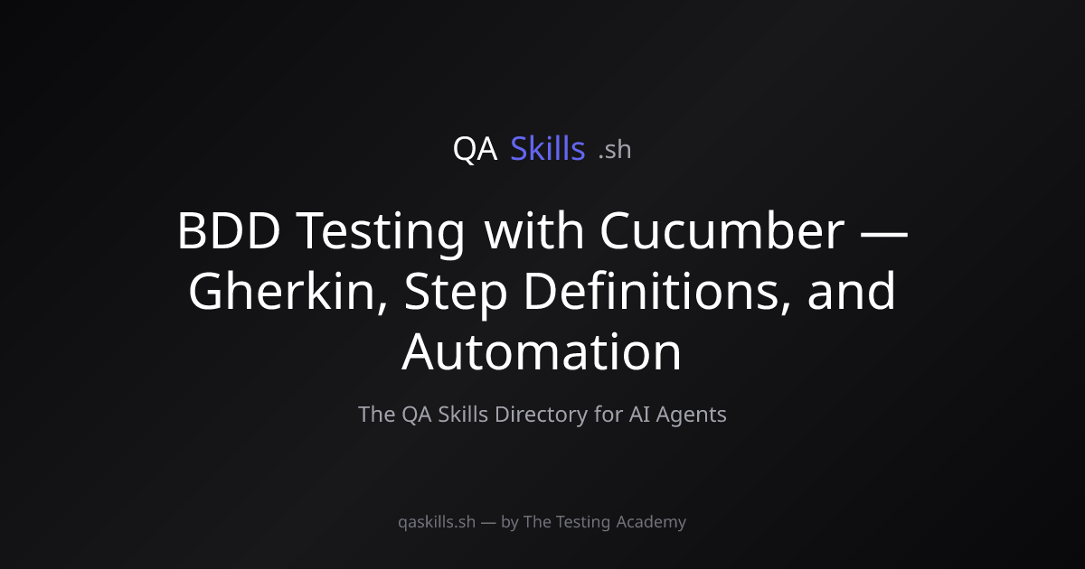 BDD Testing with Cucumber — Gherkin, Step Definitions, and Automation ...
