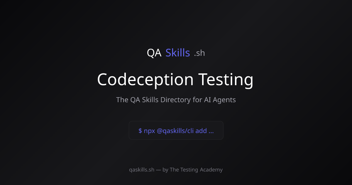 Codeception Testing | QASkills.sh