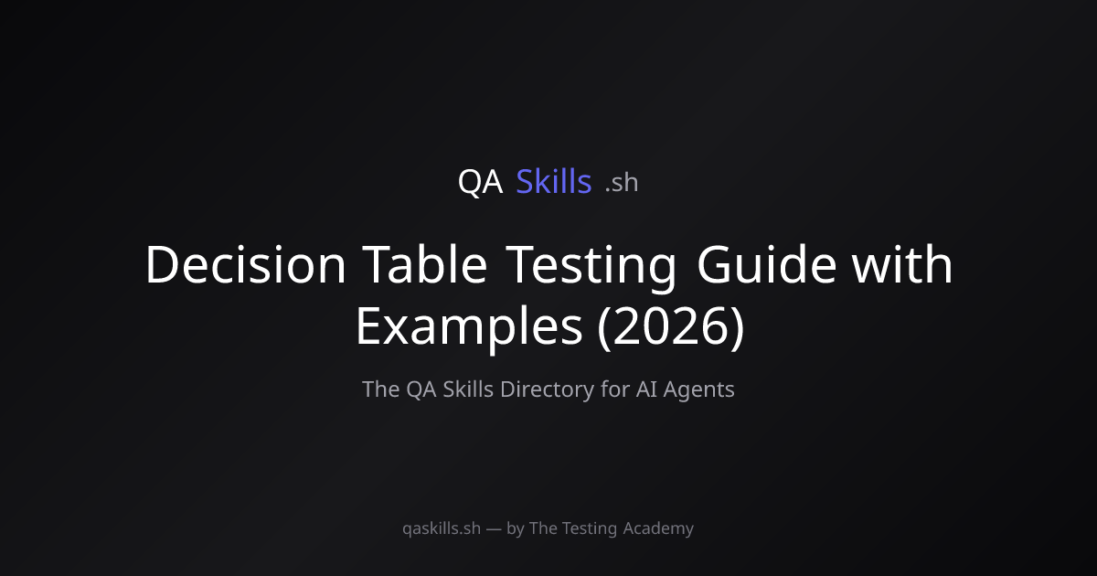 Decision Table Testing Guide with Examples (2026) | QASkills.sh