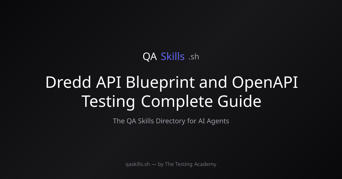 Dredd API Blueprint and OpenAPI Testing Complete Guide | QASkills.sh