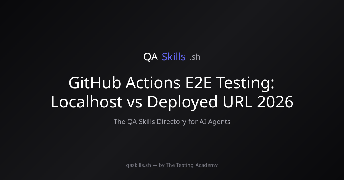 GitHub Actions E2E Testing: Localhost vs Deployed URL 2026 | QASkills.sh