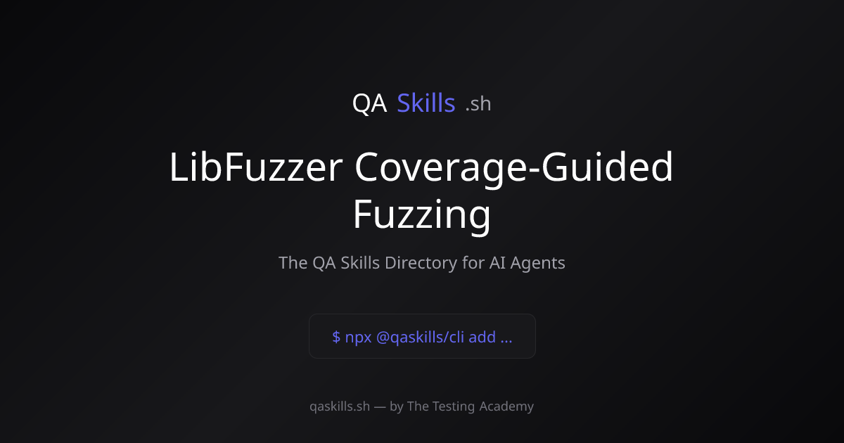 LibFuzzer Coverage-Guided Fuzzing | QASkills.sh