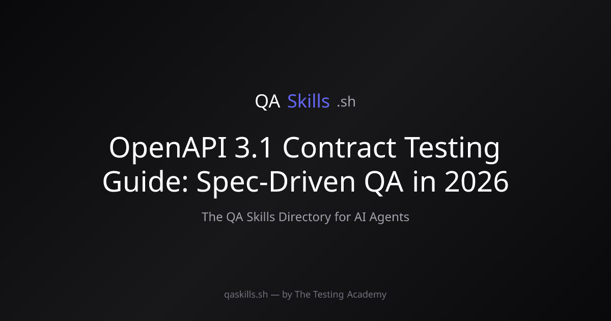 OpenAPI 3.1 Contract Testing Guide: Spec-Driven QA in 2026 | QASkills.sh
