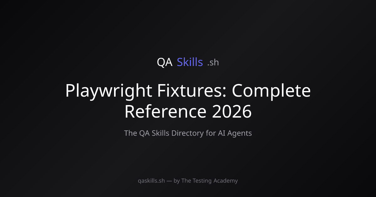 Playwright Fixtures: Complete Reference 2026 | QASkills.sh