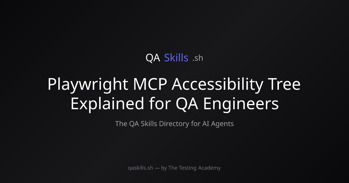 Playwright MCP Accessibility Tree Explained for QA Engineers | QASkills.sh