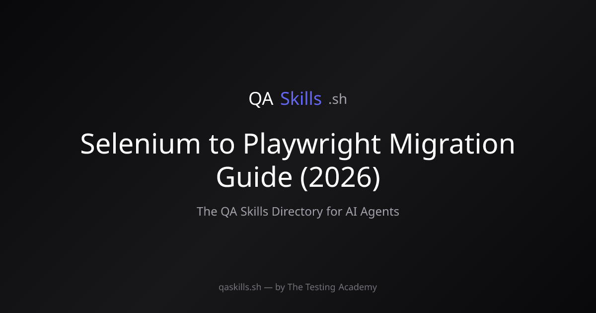 Selenium to Playwright Migration Guide (2026) | QASkills.sh