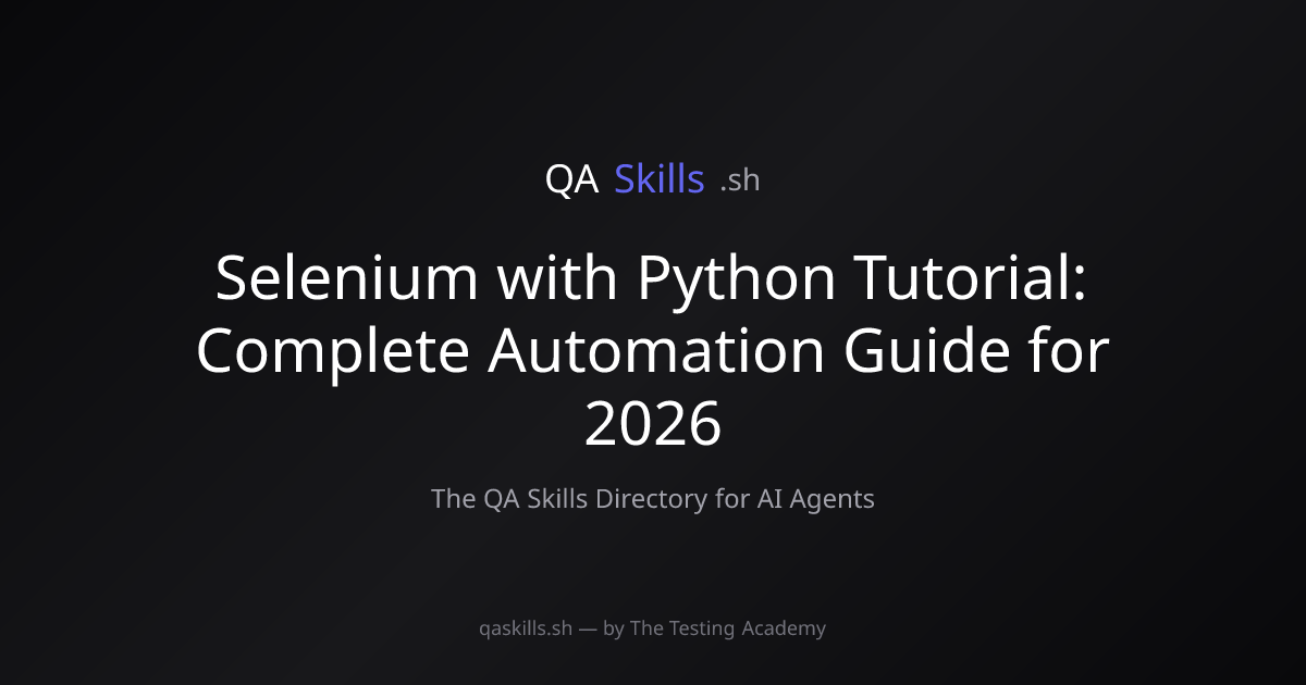 Selenium with Python Tutorial: Complete Automation Guide for 2026 ...