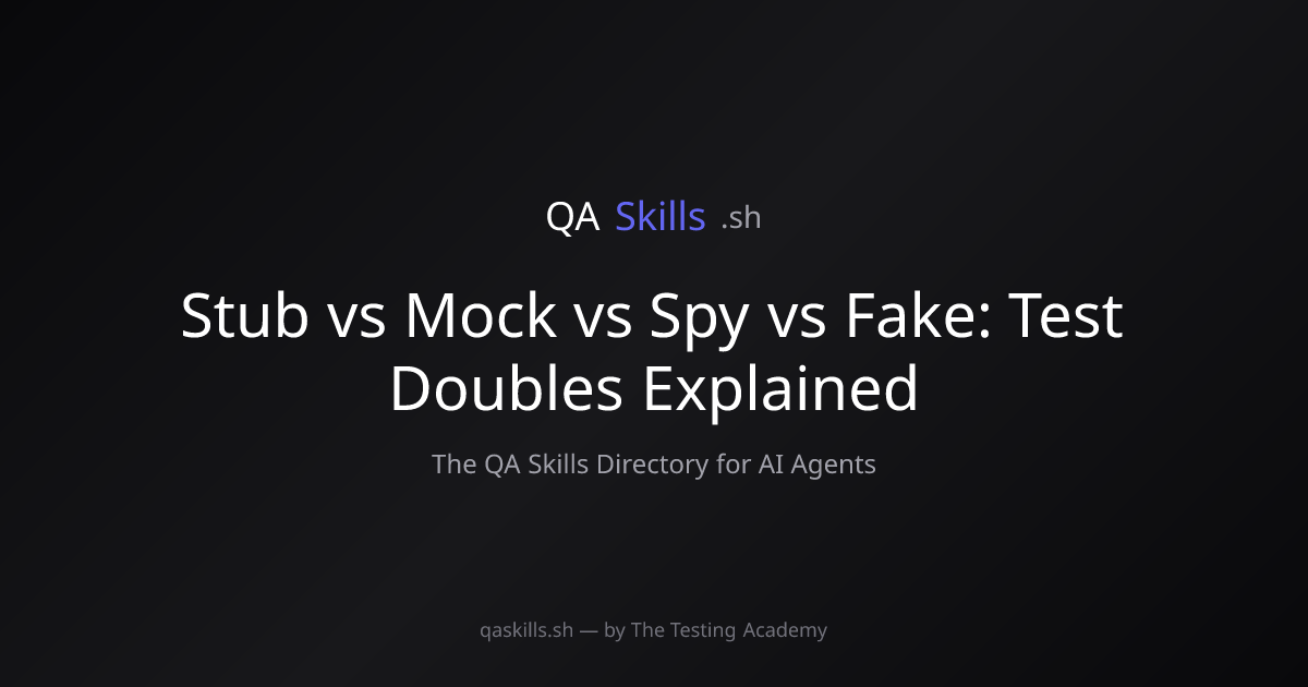 Stub vs Mock vs Spy vs Fake: Test Doubles Explained | QASkills.sh