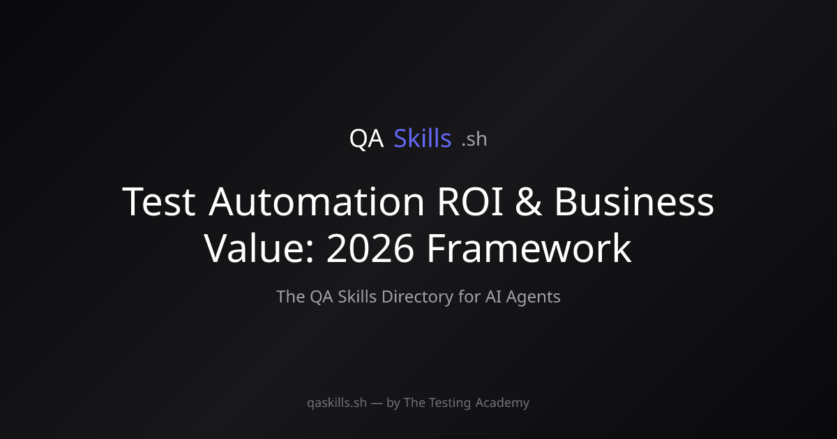 Test Automation ROI & Business Value: 2026 Framework | QASkills.sh
