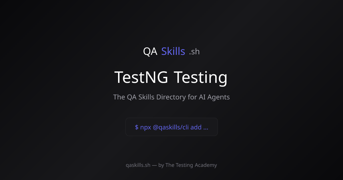TestNG Testing | QASkills.sh
