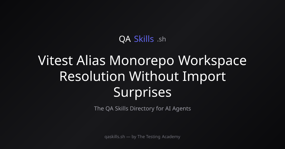 Vitest Alias Monorepo Workspace Resolution Without Import Surprises ...