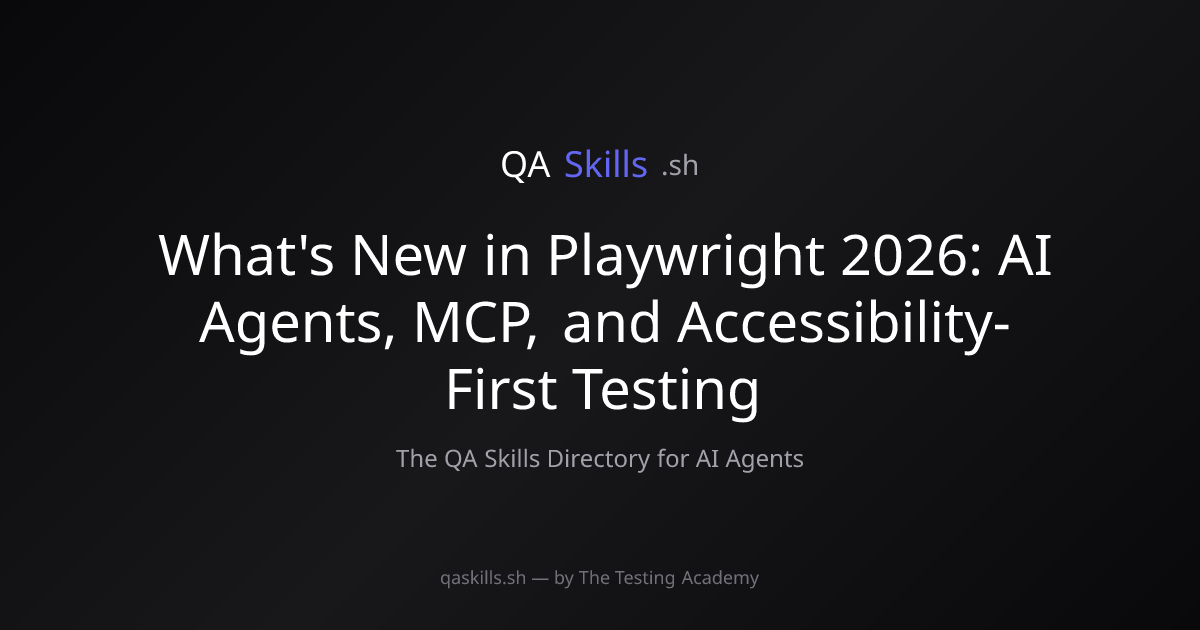 What's New in Playwright 2026: AI Agents, MCP, and Accessibility-First ...