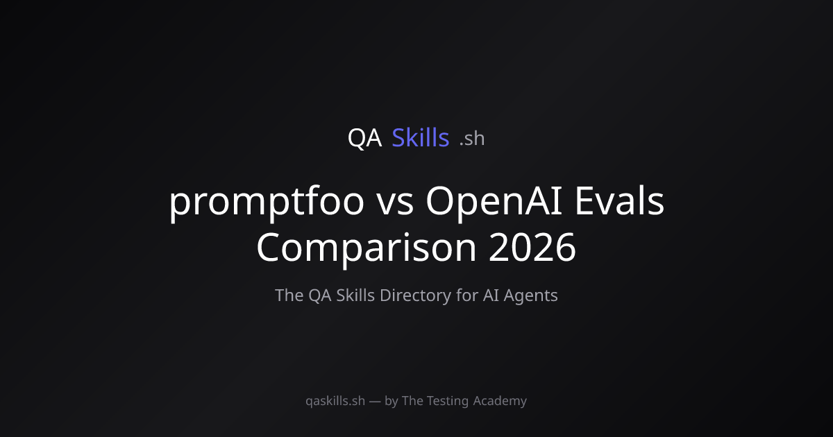 promptfoo vs OpenAI Evals Comparison 2026 | QASkills.sh